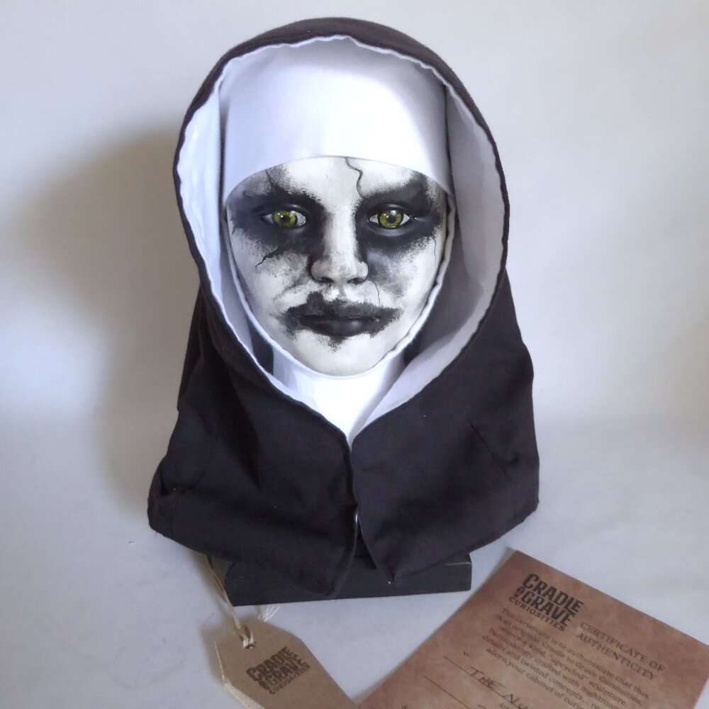 NEW OOAK  10.5” THE NUN CURIOSITIES UPCYCLED GOTHIC HALLOWEEN HORROR BUST ODDITY
